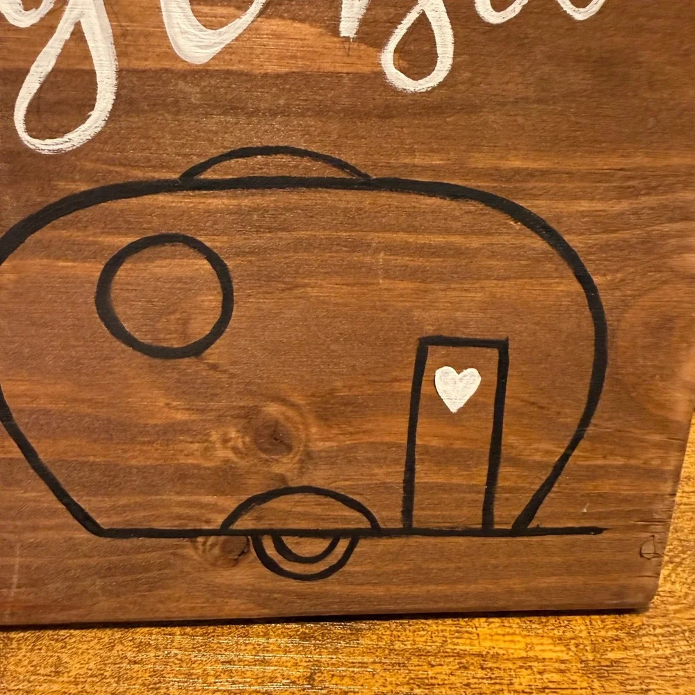 Rustic Wood Sign Crowded Camper is Better Than An Empty Castle Hand Painted 12x9
